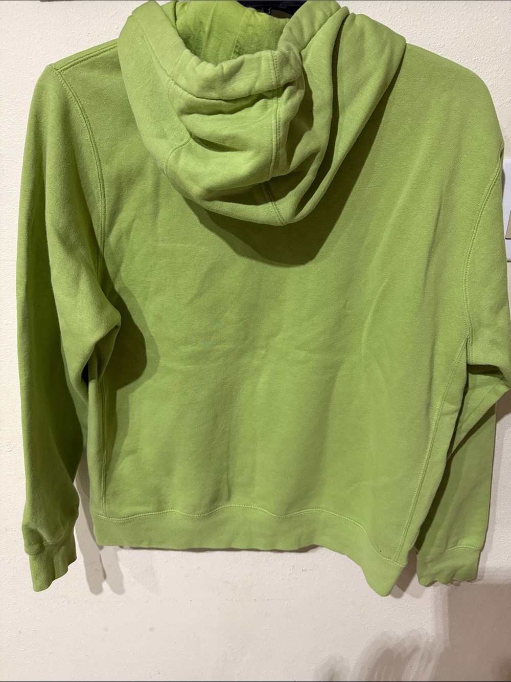 Nike Lime Green Crewneck Hoodie with White Embroidered Swoosh - Picture 6 of 6